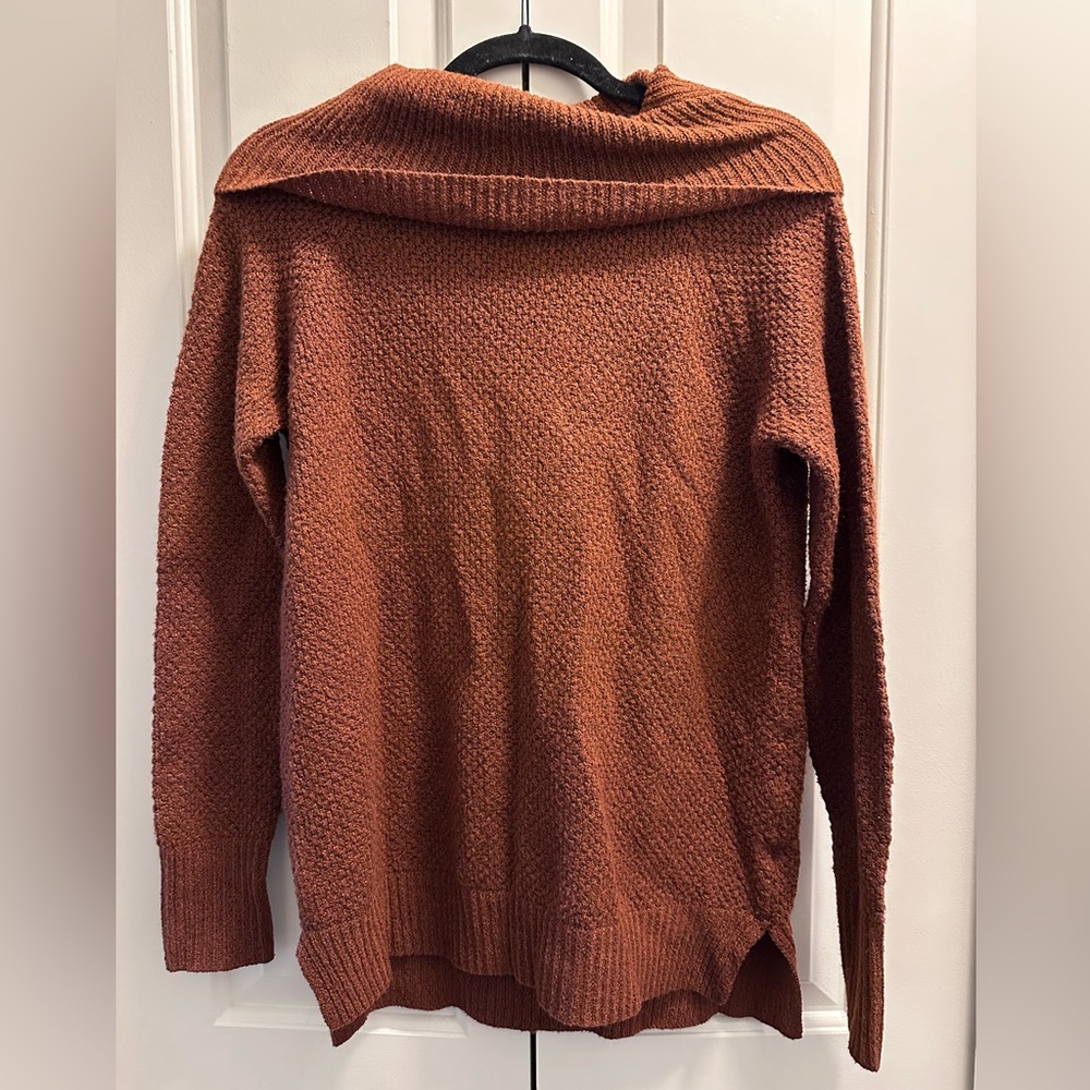 Brown Cowl Neck Sweater Women’s Size S Pink Clover